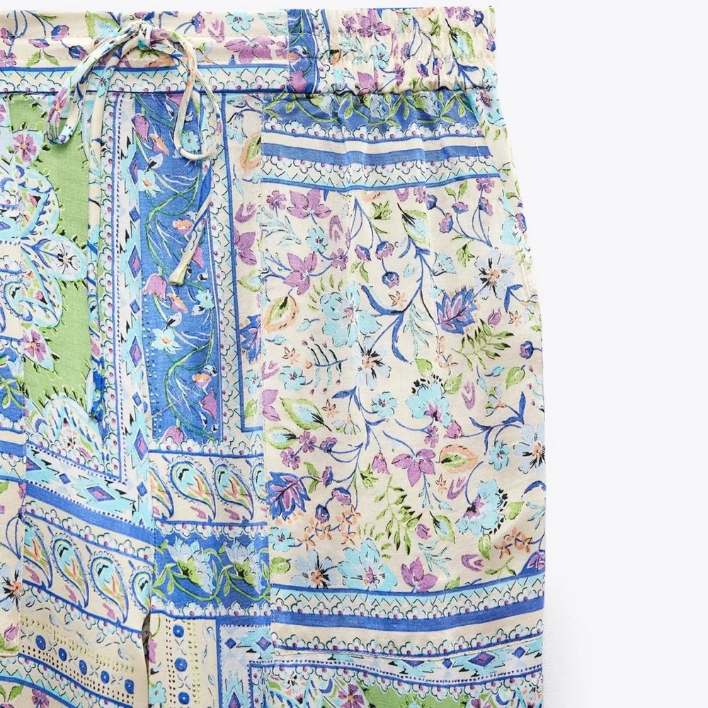NWT Zara High Waist Printed Pants Size Small - Picture 4 of 5